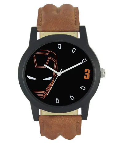 The Shopoholic Casual Analog Multicolor Dial Brown Leather Belt Watches for Boys-Men Watch