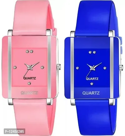 Stylish PU Analog Watches For Women- 2 Pieces