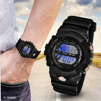 Acnos Brand - A Digital Watch Shockproof Multi-Functional Automatic Light Juicy Black Dial Strap Waterproof Digital Sports Watch for Men's Kids Watch for Boys - Watch for Men Pack of 2-thumb2