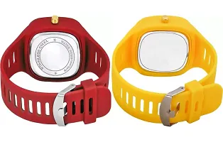 Stylish Multicoloured Silicone Analog Watches For Men Pack Of 2-thumb3