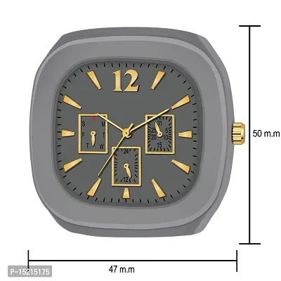 Stylish Grey Silicone Analog Watches For Men Pack Of 2-thumb3