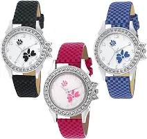 Acnos Special Super Quality Analog Watches Combo Look Like Preety for Girls and Womne Pack of - 3(DMND-BLK-PNK-Blue)-thumb1