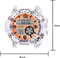 Acnos Brand - A Heavy Quality Digital Alarm Shockproof Multi-Functional Automatic White Strap Orange Dial Waterproof Digital Sports Watch for Men's Kids Watch for Boys - Watch for Men Pack of 1-thumb3