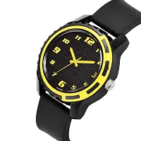 Acnos Black and Yellow Dial Black Rubber Belt Analogue MT Watch for Men's and Boy's Pack of - 1 (MT-112)-thumb1