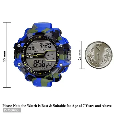 Acnos Blue Color Army Shockproof Waterproof Digital Sports Watch for Mens Kids Sports Watch for Boys - Military Army Watch for Men-thumb3