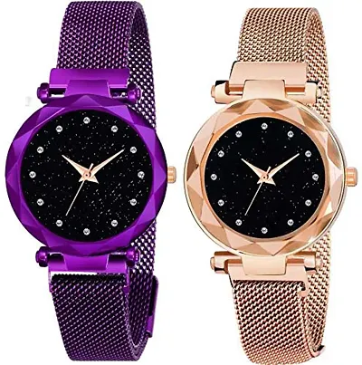 KIARVI GALLERY dial 12 Diamond Studded with and Magnetic Strap Analog Watch - for Girls Analog Watch - for Girls