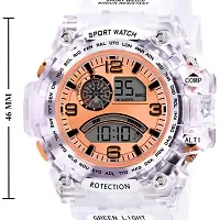 Acnos Brand - A Digital Watch with LED Shockproof Multi-Functional Automatic Orange Dial White Strap Waterproof Digital Sports Watch for Men's Kids Watch for Boys - Watch for Men Pack of 2-thumb4