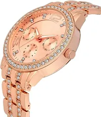 Acnos Branded Rose Gold Diamond Watch with Big Shape Heart Rose Gold Bracelet for Girls Watch for Women Pack of 2-thumb3