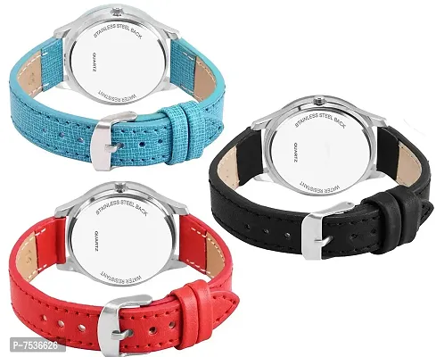 Acnos Black SkyBlue Red Dial and Starp Color Analog Watch Combo for Women Pack of -3 (605-rd-sb-blk)-thumb4