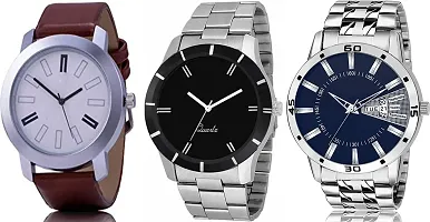 Acnos Special Super Quality Analog Watches Combo Look Like Handsome for Boys and Mens Pack of - 3(STL-LTHR-3COM)-thumb2