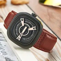 Acnos Square Dial  Brown Belt Watch Analog Watch - for Men (s-BRN)-thumb1