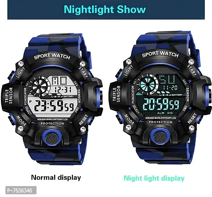 Acnos Brand - A Digital Watch Shockproof Multi-Functional Automatic Blue Army Strap Waterproof Digital Sport Watch for Mens Kids Watch for Boys - Watch for Men Pack of 1-thumb2