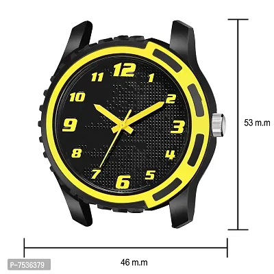 Acnos Black and Yellow Dial Black Rubber Belt Analogue MT Watch for Men's and Boy's Pack of - 1 (MT-112)-thumb3