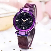 Acnos 4 Point Purple Magnet Strap Analogue Women's and Girls Watch Sweet Heart Purple Bracelet Combo for Girl's  Women's Watch (Set of 2)-thumb4