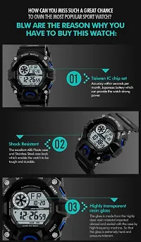 Acnos Brand - A Digital Watch Shockproof Multi-Functional Automatic Black Strap Blue Ring Waterproof Digital Sport Watch for Mens Kids Watch for Boys - Watch for Men Pack of 1-thumb2