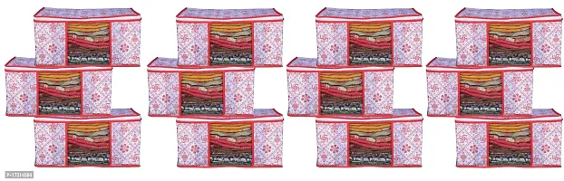 Acnos Metalic Red Design White Chain 12 Piece Non Woven Large Size Cloth Cover Set Pack Of 12-thumb0