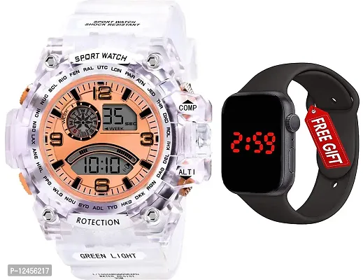 Elegant Rubber Professional Digital Watches For Men- 2 Pieces