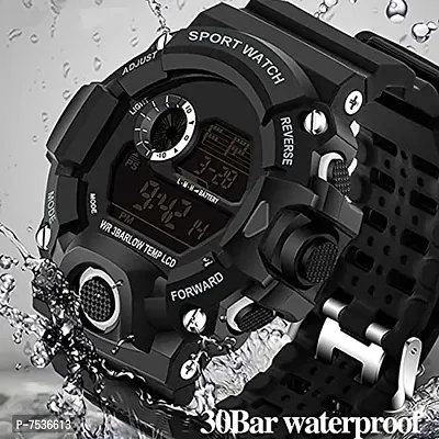 Acnos Digital Watch Shockproof Multi-Functional Automatic Black Color Strap Waterproof Digital Sports Watch for Men's Kids Watch for Boys Watch for Men Pack of 1 Watch Water Resistance Digital Watch-thumb2