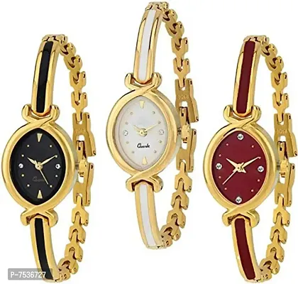 Acnos Gold Chain Analog Watches Combo for Women Pack of - 3 (K-10-3COMBO)