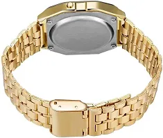 Stylish Golden Stainless Steel Digital Watches For Men-thumb2