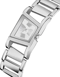 Acnos Foggy Generation Square White Elegant Design Analogue Steel Watch - for Women (Pack of -1)-thumb1