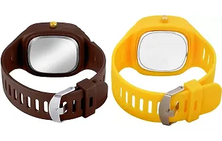 Stylish Multicoloured Silicone Analog Watches For Men Pack Of 2-thumb3