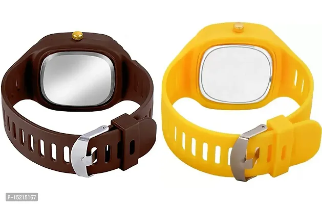 Stylish Multicoloured Silicone Analog Watches For Men Pack Of 2-thumb4