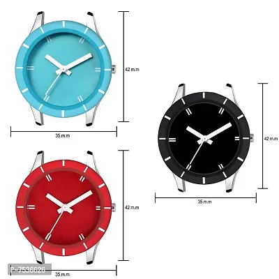 Acnos Black SkyBlue Red Dial and Starp Color Analog Watch Combo for Women Pack of -3 (605-rd-sb-blk)-thumb3