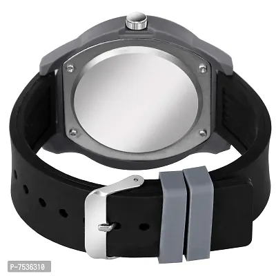 Acnos Silver Dial Black Rubber Belt Analogue MT Watch for Men's and Boy's Pack of - 1 (MT-109)-thumb4