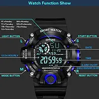 Acnos Brand - A Digital Watch with Square LED Shockproof Multi-Functional Automatic Blue Color Ring Waterproof Digital Sports Watch for Men's Kids Watch for Boys Watch for Men Pack of 2-thumb4