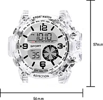 Acnos Brand - A Heavy Quality Digital Alarm Shockproof Multi-Functional Automatic White Strap Silver Dial Waterproof Digital Sports Watch for Men's Kids Watch for Boys - Watch for Men Pack of 1-thumb3