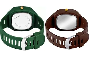 Stylish Multicoloured Silicone Analog Watches For Men Pack Of 2-thumb3