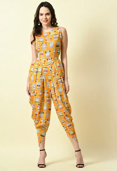 Stylist Crepe Printed Jumpsuits For Women