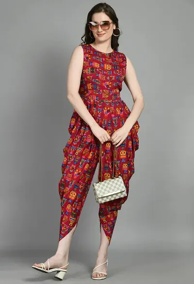 Stylish Multicoloured Crepe Printed Basic Jumpsuit For Women