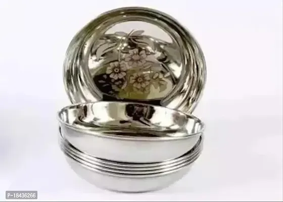 SMDE MuktiDaya Enterprises Stainless Steel Laser Design Halwa Plate bowls Chutney Plate bowls -06-thumb0