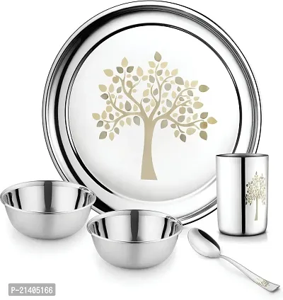 SMDE Stainless Steel  Permanent  Laser Printed Dinner set -05 pcs