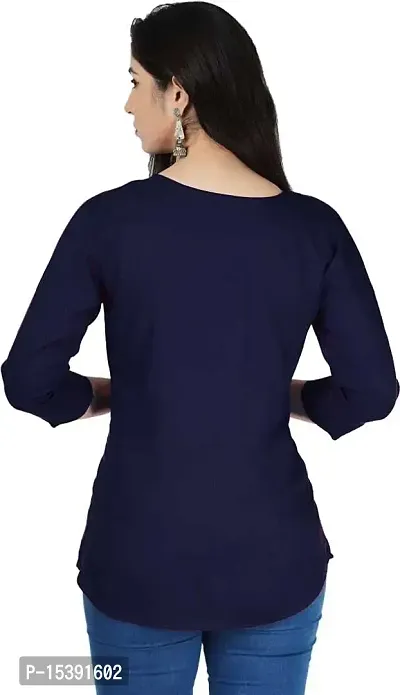 Jaipur Fashion Mode Women's Rayon Solid Regular 3/4th Sleeve Top-thumb2