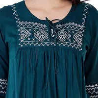 Jaipur Fashion Mode Women Rayon Embroidered Regular Loose Fit Top-thumb3