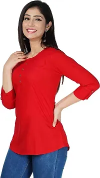 Jaipur Fashion Mode Women's Rayon Solid Regular 3/4th Sleeve Top-thumb4