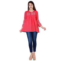 Jaipur Fashion Mode Women Rayon Embroidered Regular Loose Fit Top-thumb5