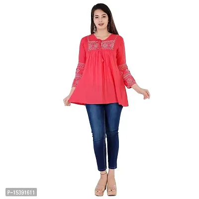 Jaipur Fashion Mode Women Rayon Embroidered Regular Loose Fit Top-thumb6