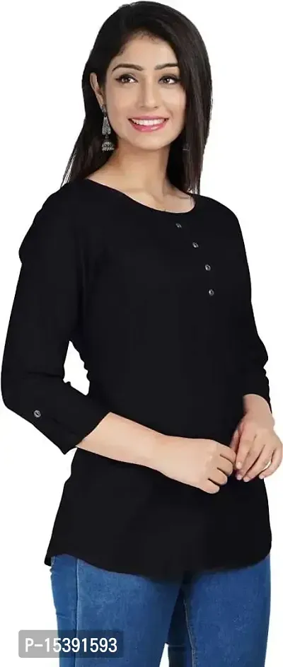 Jaipur Fashion Mode Women's Rayon Solid Regular 3/4th Sleeve Top-thumb4