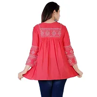 Jaipur Fashion Mode Women Rayon Embroidered Regular Loose Fit Top-thumb2