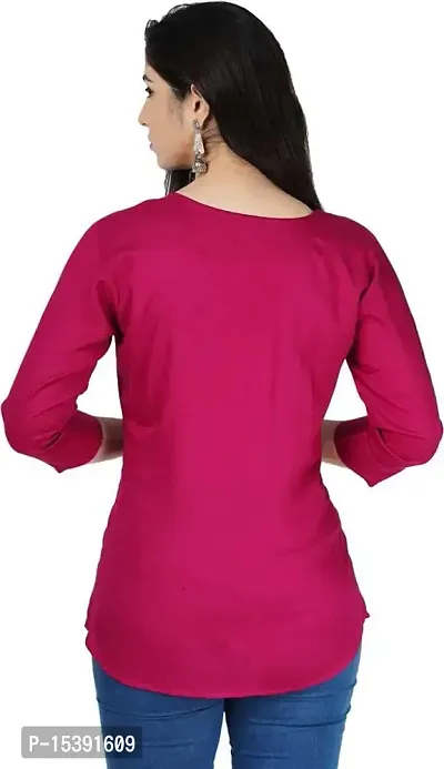 Jaipur Fashion Mode Women's Rayon Solid Regular 3/4th Sleeve Top-thumb3