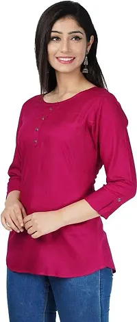 Jaipur Fashion Mode Women's Rayon Solid Regular 3/4th Sleeve Top-thumb3