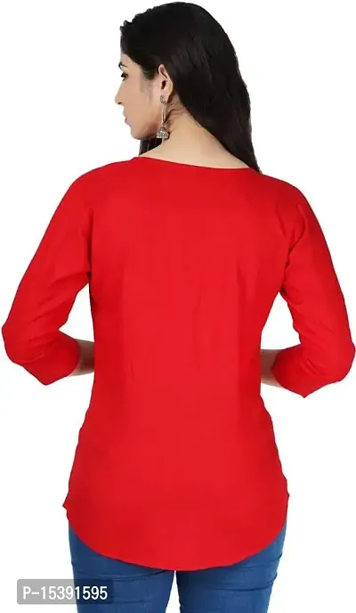 Jaipur Fashion Mode Women's Rayon Solid Regular 3/4th Sleeve Top-thumb2