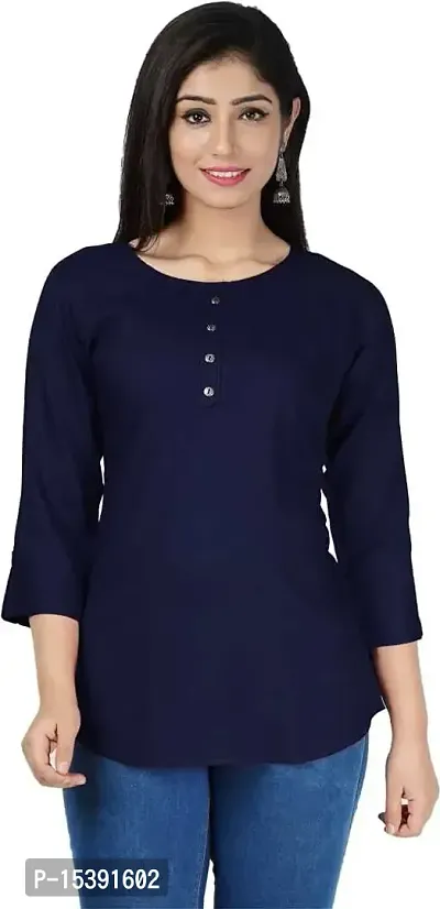 Jaipur Fashion Mode Women's Rayon Solid Regular 3/4th Sleeve Top