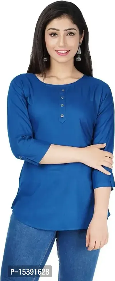 Jaipur Fashion Mode Women's Rayon Solid Regular 3/4th Sleeve Top