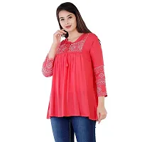 Jaipur Fashion Mode Women Rayon Embroidered Regular Loose Fit Top-thumb4