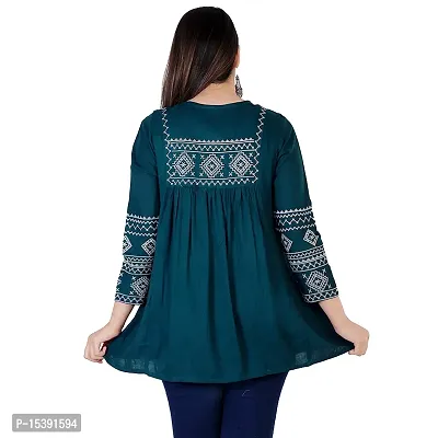 Jaipur Fashion Mode Women Rayon Embroidered Regular Loose Fit Top-thumb3